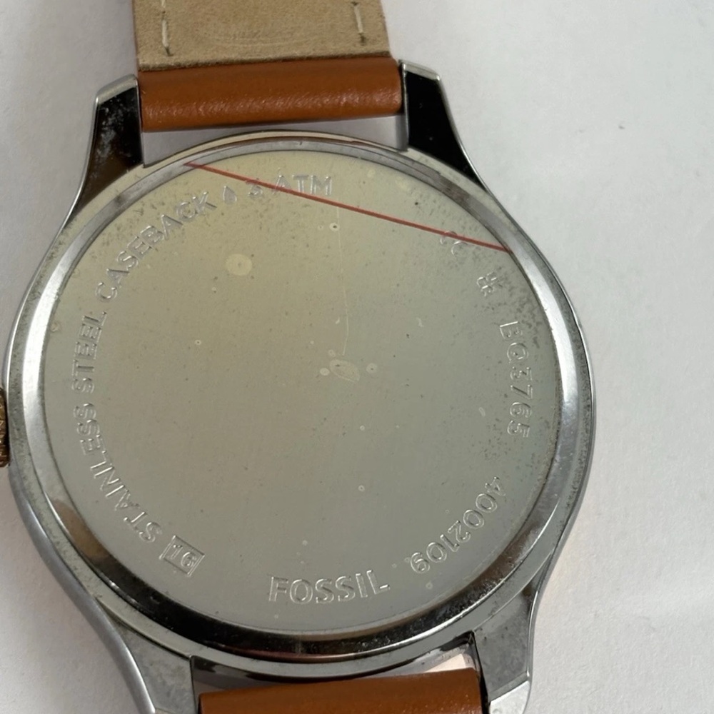 FOSSIL RYE MULTIFUNCTION Watch Blue Dial Leather Band Women's BQ3765 - Picture 13 of 16